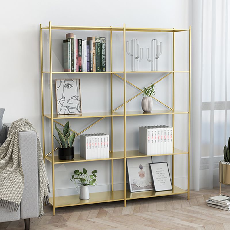 Industrial Metal Rectangle Bookcase Open Back Storage Bookshelf