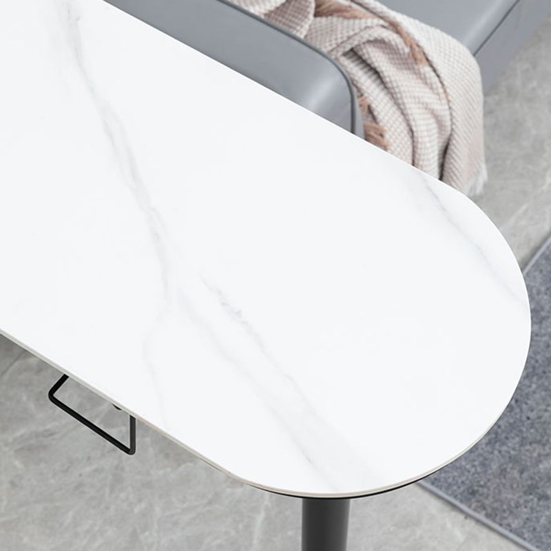 Contemporary Bar Dining Table Metal Frame Bar Table with Wine Rack