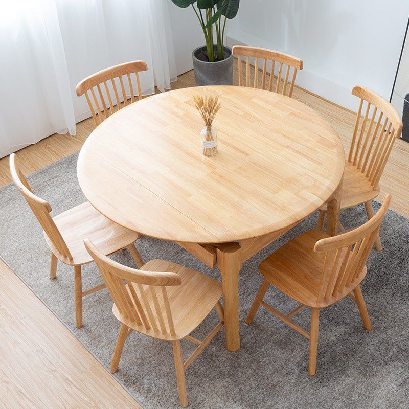 Modern Wooden Foldable Furniture Standard Height Formal Dining Room Table Set for Home Use