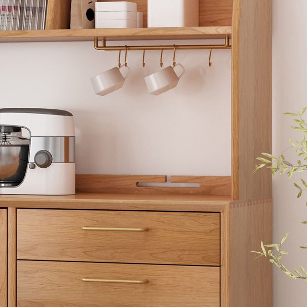 Modern Buffet Table with Sliding Doors Solid Wood Buffet Stand