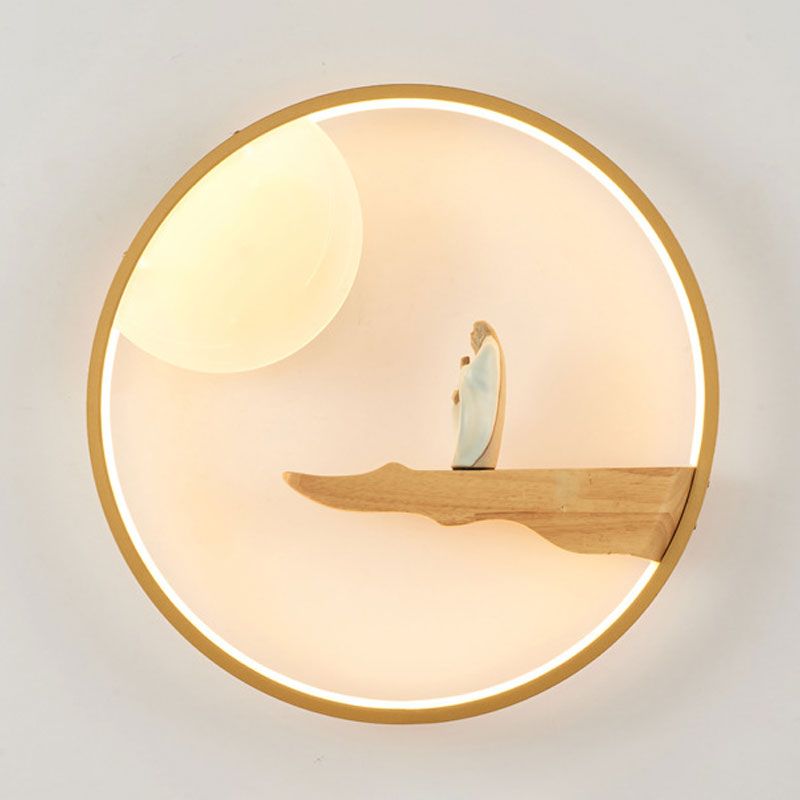 Penseur Salle d'étude Mur Murale Lauche de style chinois LED LED MUR ÉCLAINEMENT EN NOIR / BEIGE