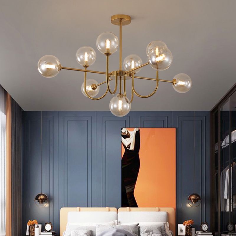 Contemporary Chandelier Glass Shade Pendant Lighting Fixtures for Dining Room