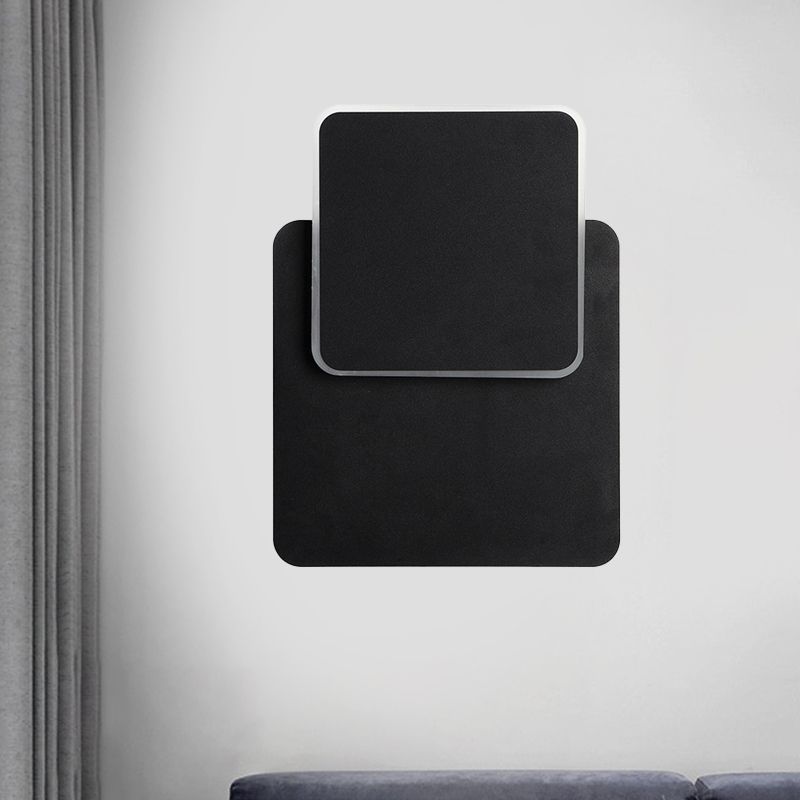 Nordic quadriert bewegliche Wandlampe Eisen -LED LED Flush Mount Montage Wandleuchte in Schwarz/Weiß mit Acrylschatten, warmes/weißes Licht