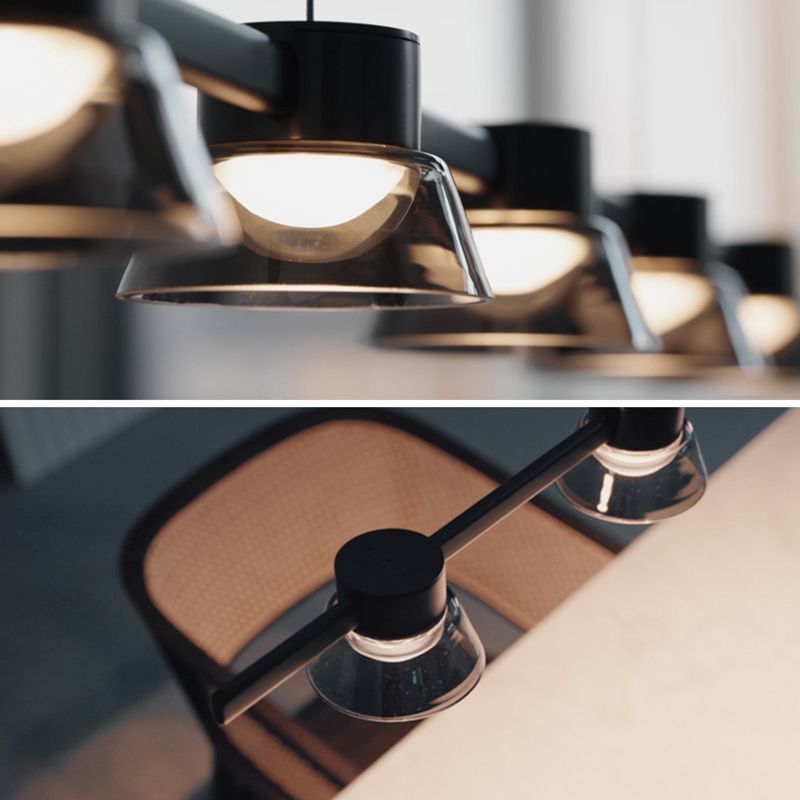 Modern Hanging Island Light Glass LED Hanging Lighting Fixture for Sitting Room