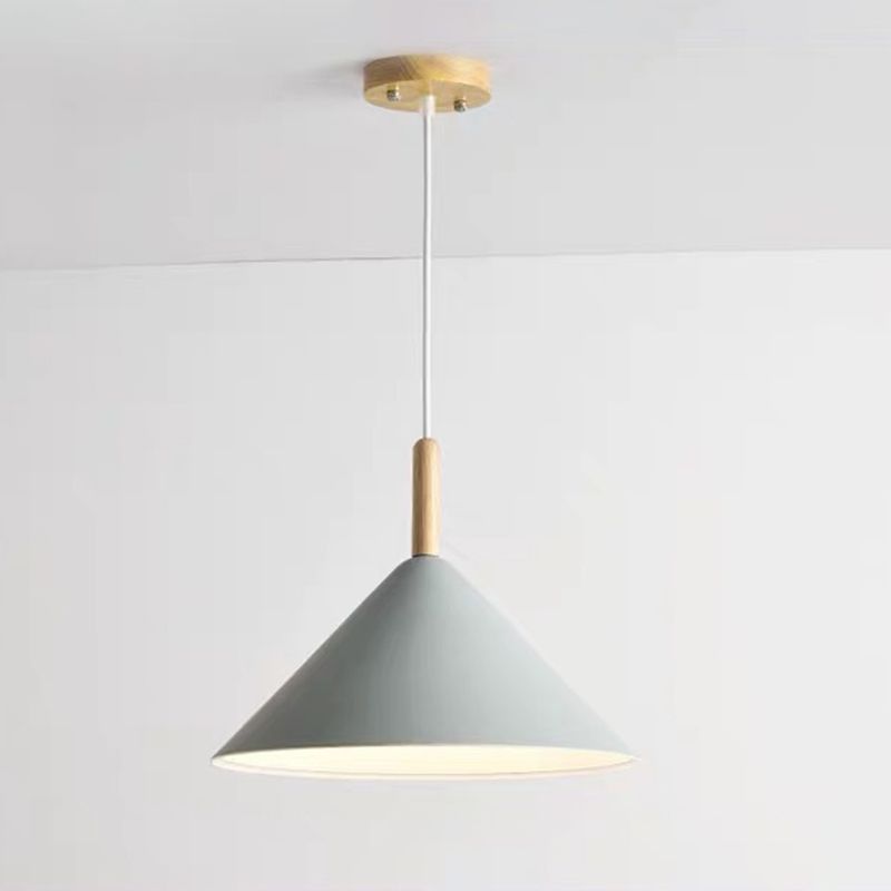 6-Color Optional Macaroon Simplicity Hanging Lamp Cone Shade Nordic Style Lighting Pendant for Dining Room