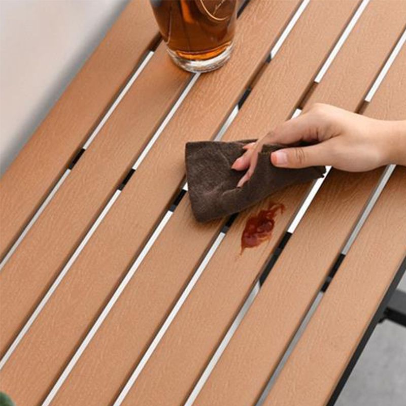 Modern Style Bar Table Rectangle Wood Bar Dining Table with Trestle Base