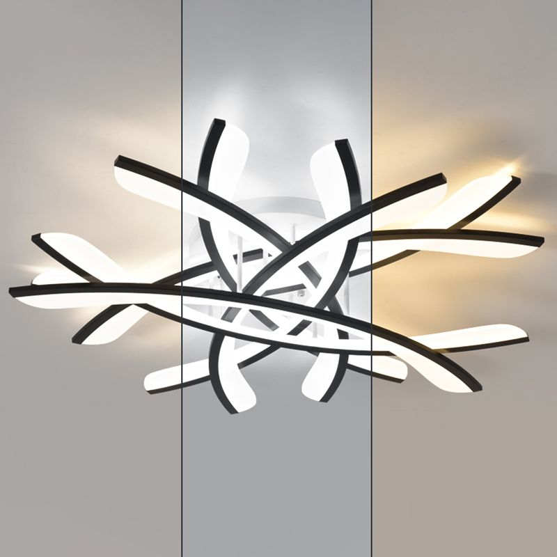 Lámpara de techo de metal con sombra, lámpara LED de estilo minimalista, lámpara semi empotrada