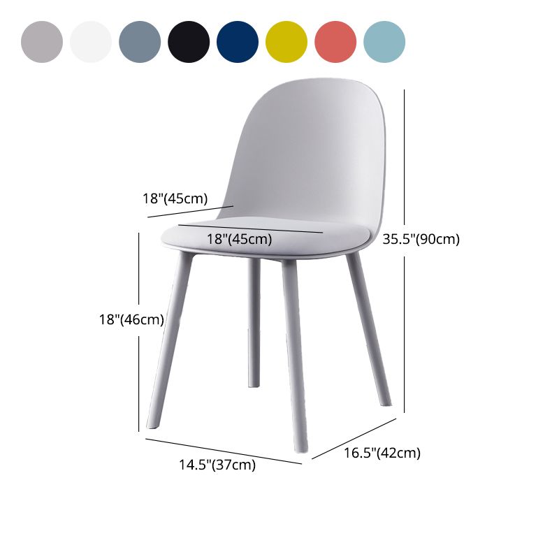 Modern Style Side Chair Plastic Upholstered Dining Side Chair for Indoor