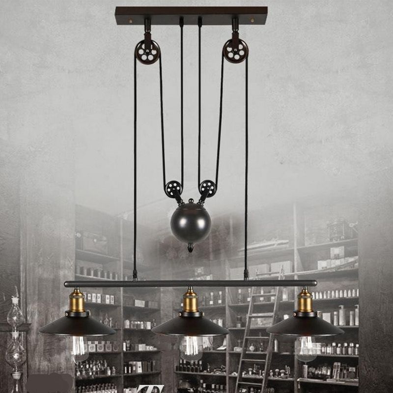 Industrial Island Pendant Lights Metal Multiple-Light Island Light Fixtures
