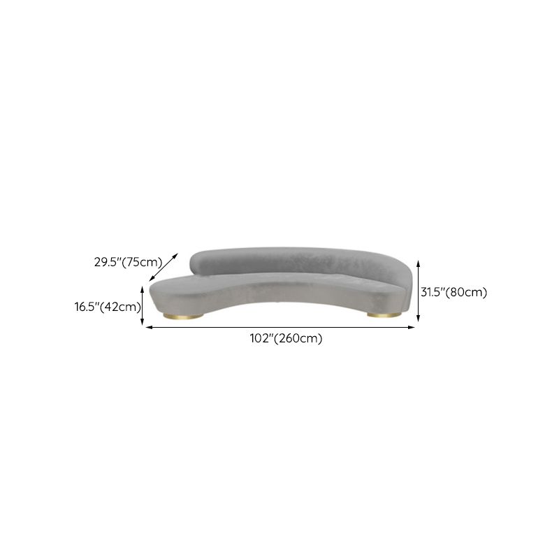 Scandinavian Cushions Tuxedo Arm Curved Living Room Fabric Settee