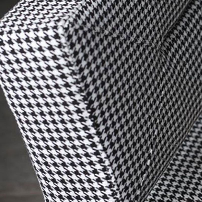 Industrial Arm Chair Houndstooth with Fabric Seat Cross Fixed Back Armchair