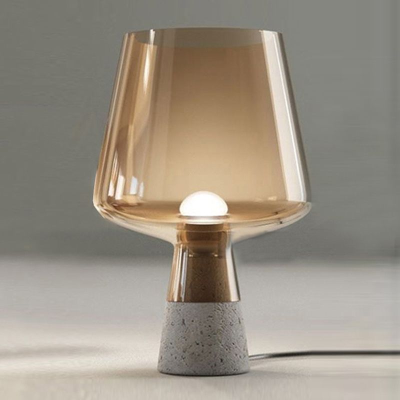 Nachttischlampen im zeitgenössischen Stil mit Glasschatten für Schlafzimmer Wohnzimmer