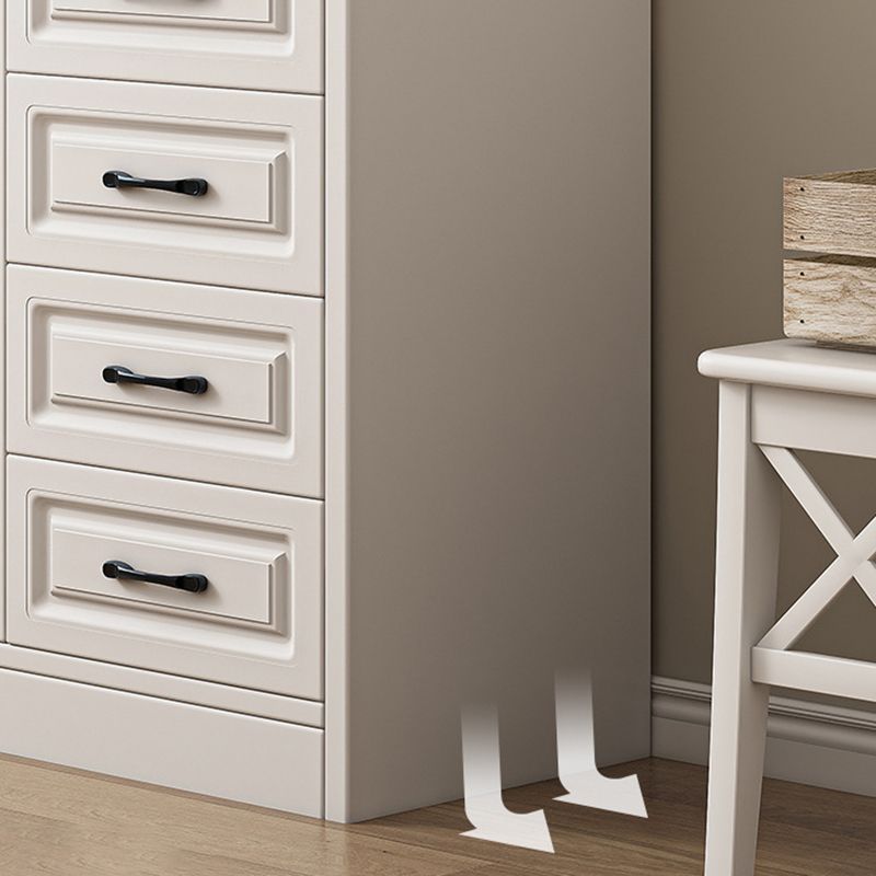 Modern White Rectangle Accent Cabinet Solid Wood Storage Cabinet