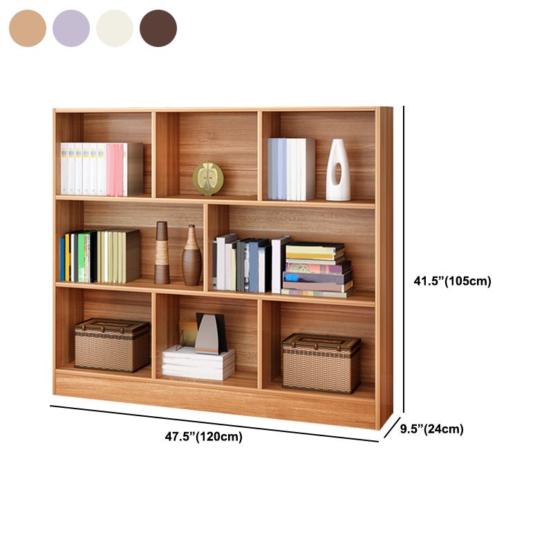 Contemporary Wood Shelf Bookcase Closed Back Book Shelf for Home