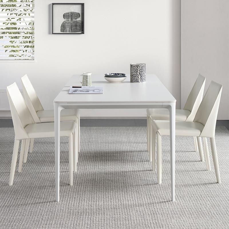 Modern White Dining Table Set 1/4/5/6/7 Pieces Dinette Set for Kitchen