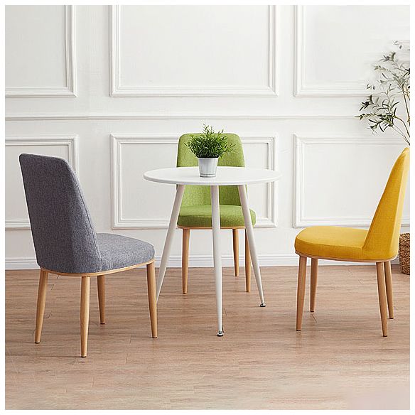 Silla de comedor moderna para interiores y exteriores, silla con respaldo sólido acolchado sin brazos de metal