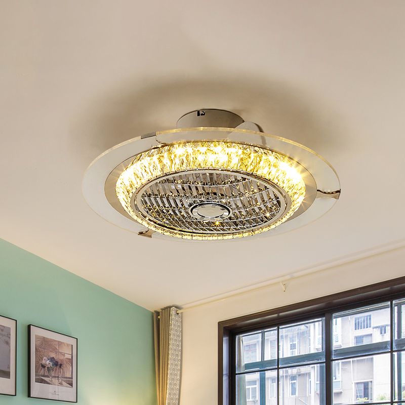 23,5 "W Circle semifulco Semifulcola lampada Simplicità Illuminazione a ventole a led cristallina smussata