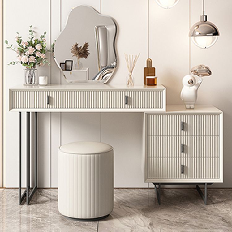 Standing Grey Makeup Vanity Desk Bedroom Vanity Dressing Table Set