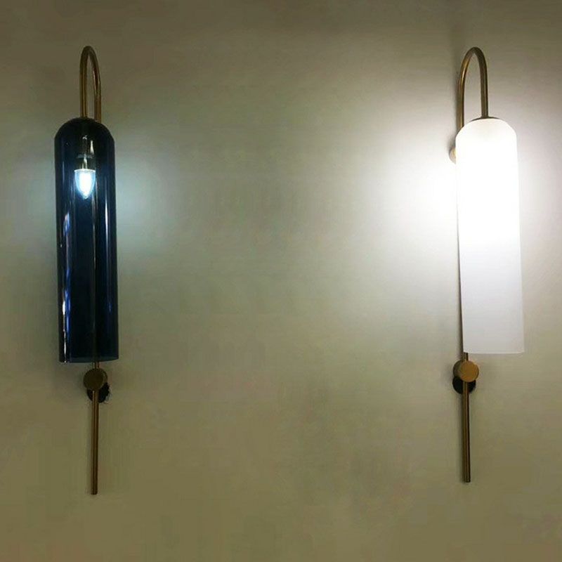 Retro röhrenförmige Wandmontage Lichtglas 1 Kopf Wohnzimmer Schwanzweinwandbeleuchtung
