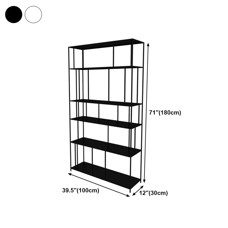 Open Metal Etagere Bookcase Modern Rectangular Shelf Bookcase