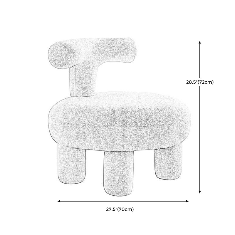 Armless Wool Chair Parsons Chair Fixed Back Chair for Living Room