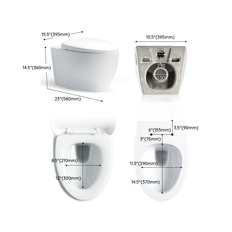Wall-mounted Toilet Household In-wall Hidden Tank Soft-Close Seat Toilet
