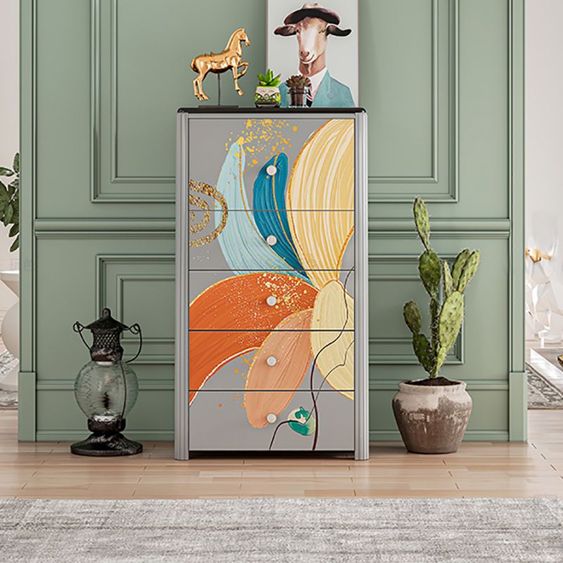 Vertical Storage Chest Dresser Modern Storage Chest with 5 Drawers