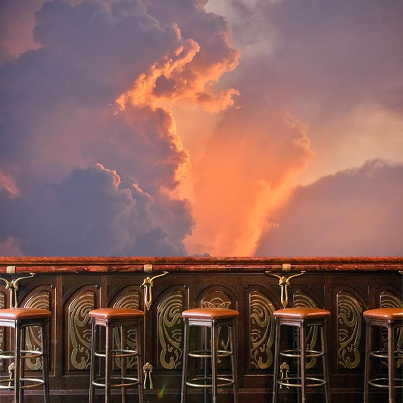 Contemporary Sunset Landscapes Mural Indoor Decorative Cloud Pattern Wall Decor