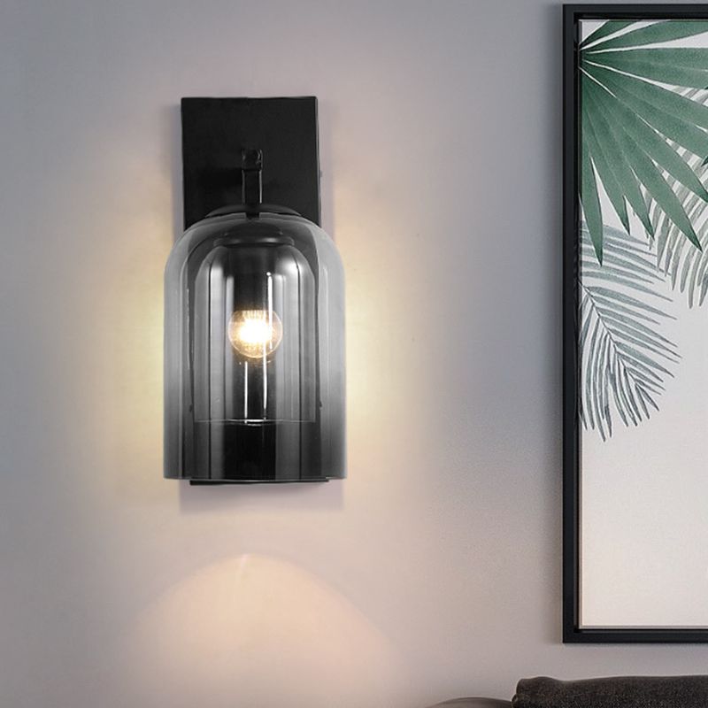 Glass Geometric Shape Sconce Light Modern-Style 1-Light Wall Light Fixtures