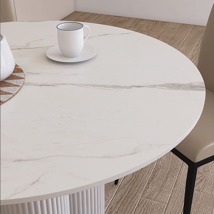 Mesa blanca interior moderna para restaurante Top Table de comedor de piedra sinterizada