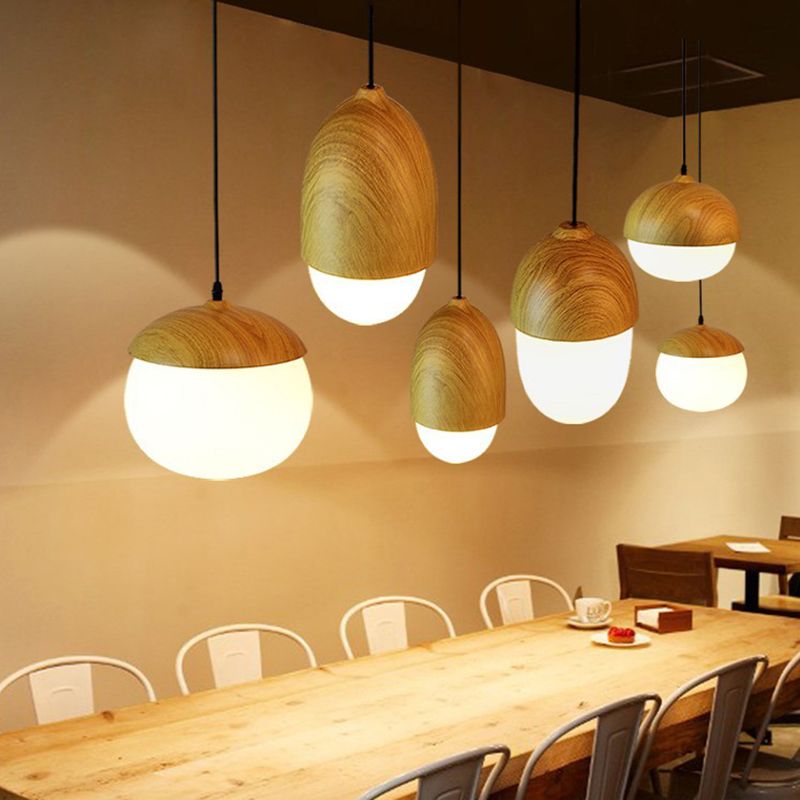 1-Light Pendant Light Modern Style Geometric Shape Lighting Pendant with Glass Shade