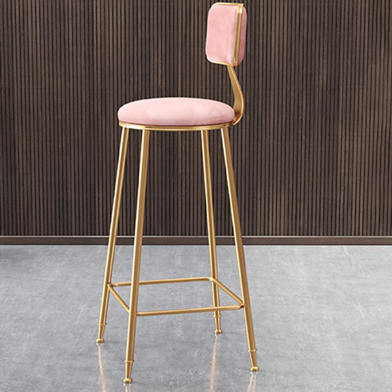 Nordic Style Bar-stool Round Seat Counter Bar Stool with Metal Legs for Home Use