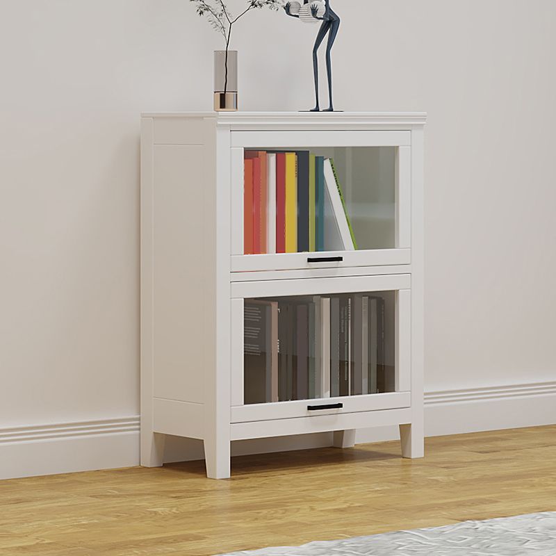 11.81"W Bookcase Contemporary Style Solid Wood Bookshelf for Home Office with Doors