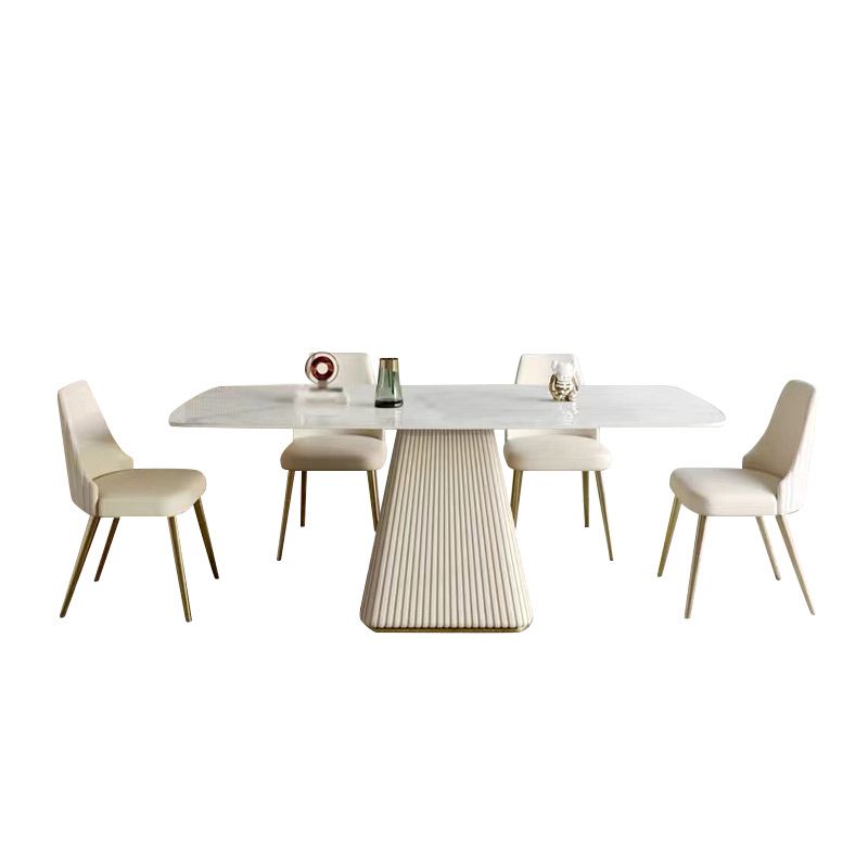 Modern Sintered Stone Top Dining Set Rectangle 1/4/5/6/7 Pieces Dining Table with Chairs