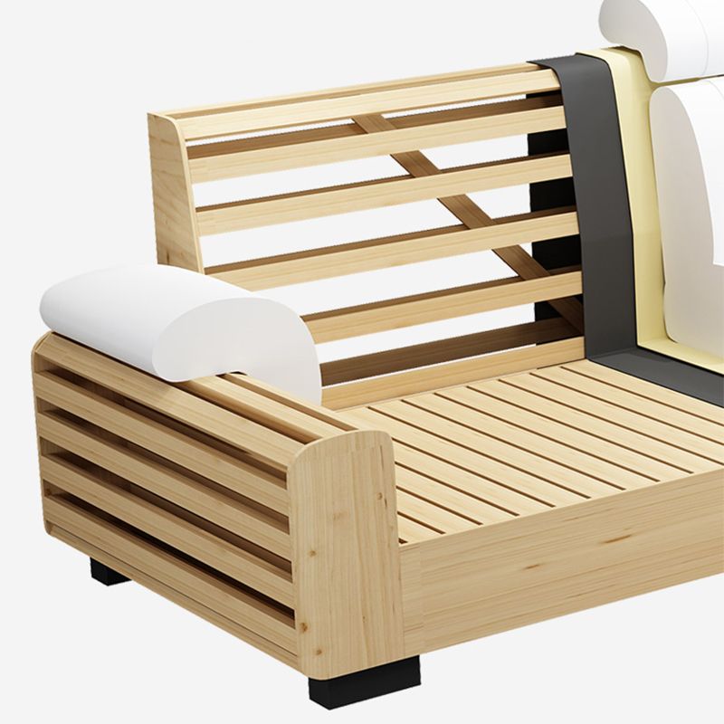 Scandinavian 4-Seater Sectional with Pillow Top Arm and Storage