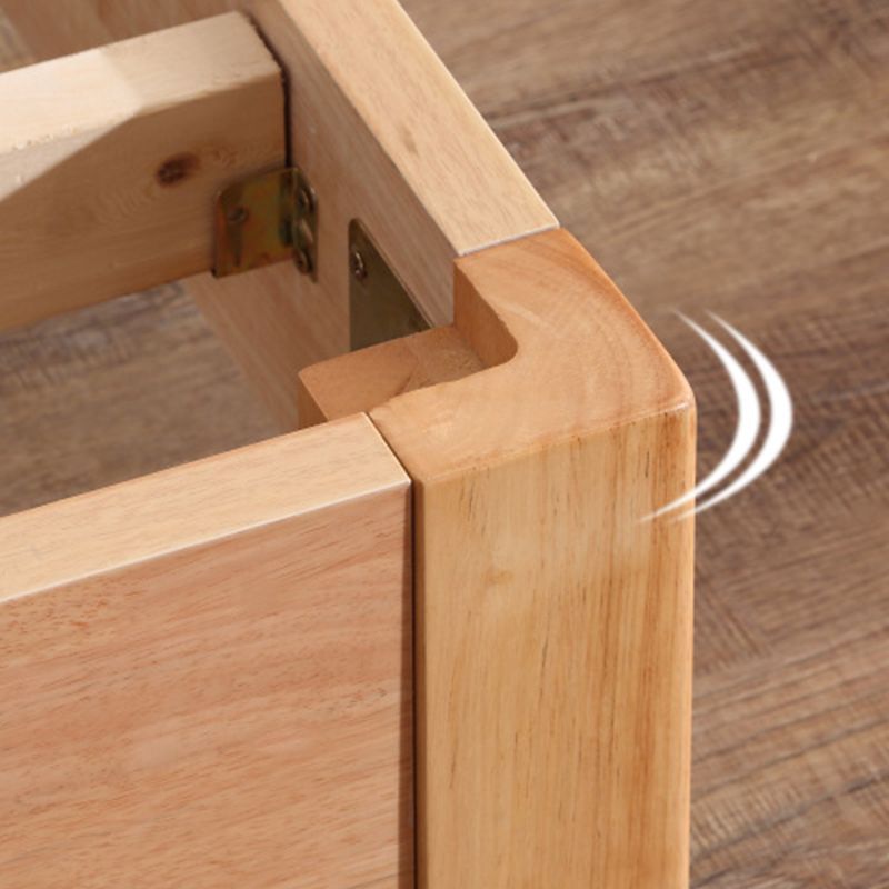 Contemporary Rubberwood With Custom Gold Legs Solid Color Standard Bed