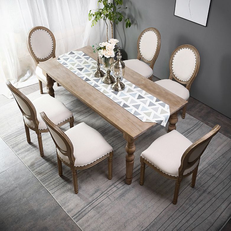 Cottage Style Solid Wood Dining Set with Traditional Height Table and 4 Legs Base