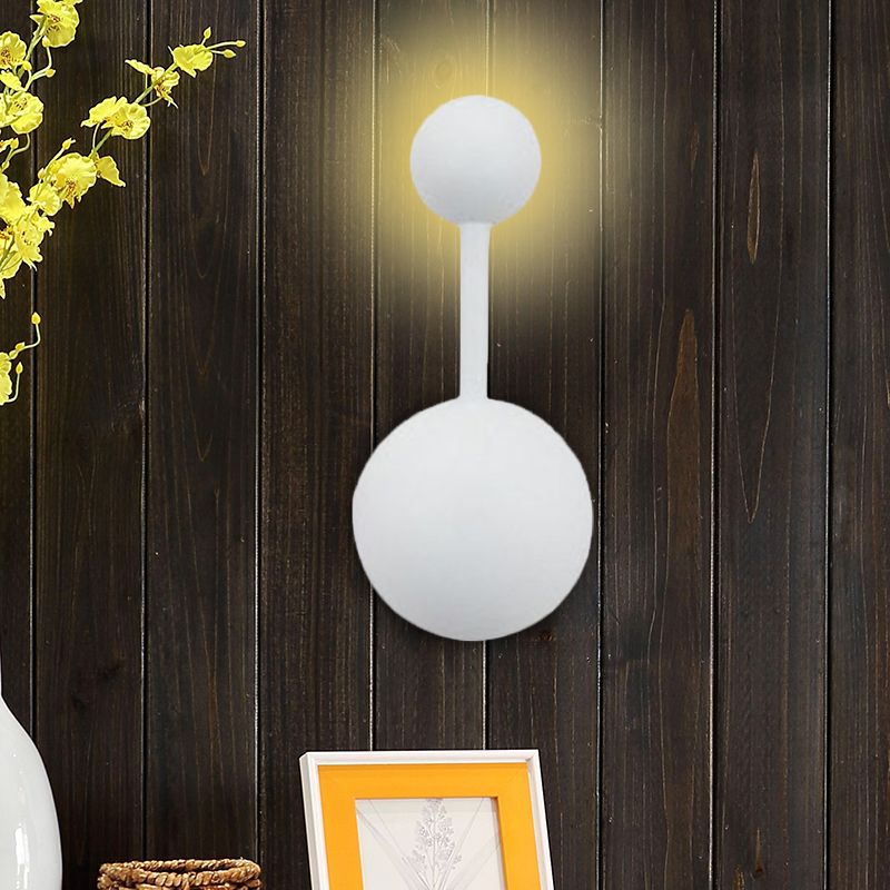 1/2 Lights Bedroom Wall Sconce with Molecular Acrylic Shade White Reading Wall Lamp in Warm/White Light