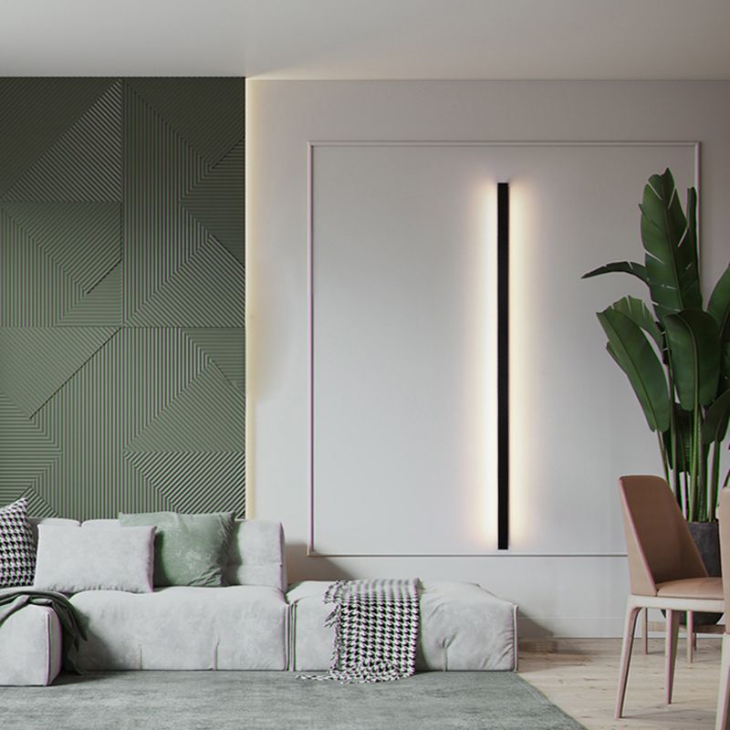 Lineare Form Metallwand Licht moderne Einlichtwandhalterung Leuchte in Schwarz