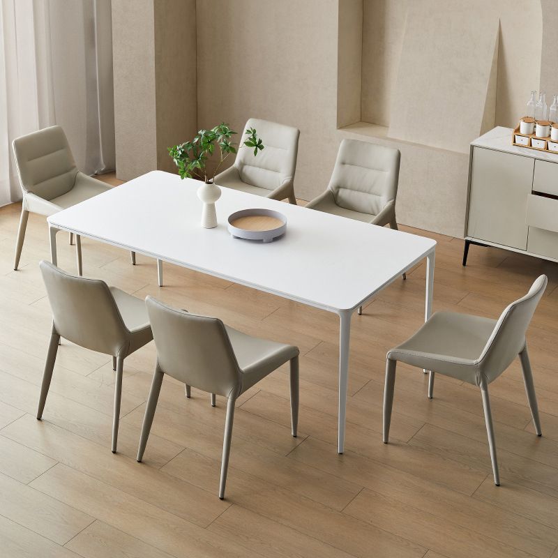 Designer Style 1/2/5/7 Pieces Dining Set Sintered Stone Dining Table with Leather Chairs