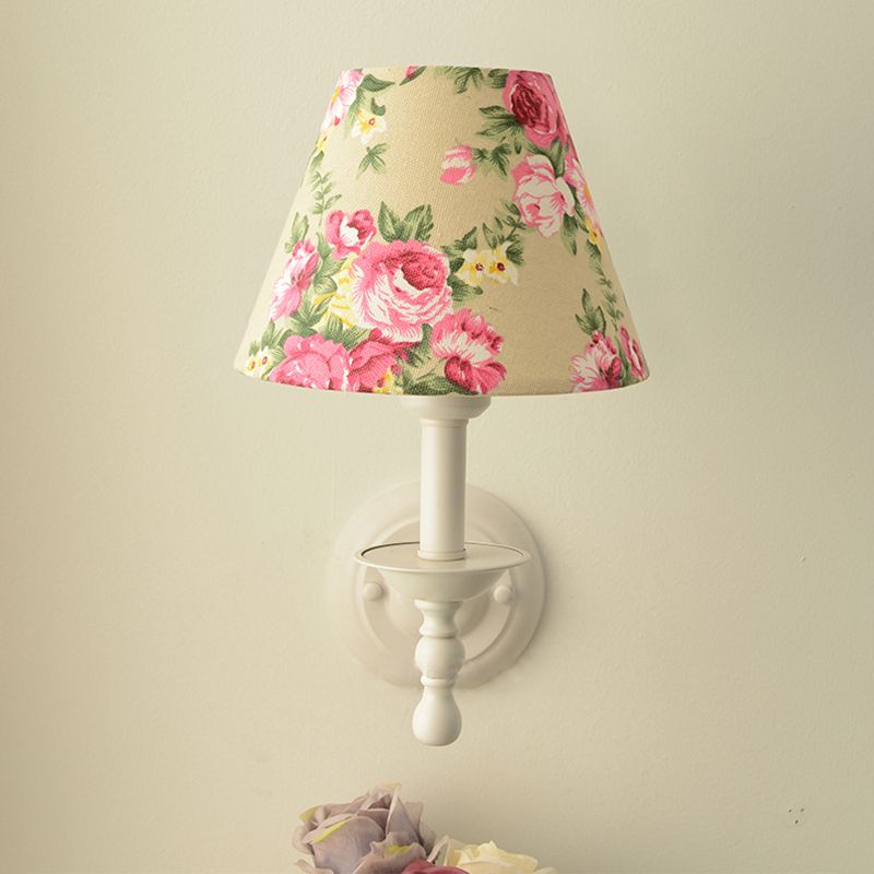 Macaron Wall Mount Light 1-Light Wall Light with Fabric Shade for Living Room