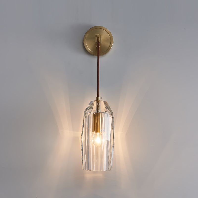 Post-Modern Wall Sconce Crystal and Brass Sconce Lighting for Hallway