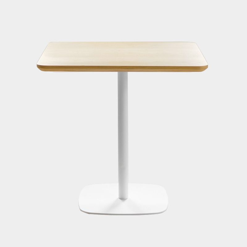 Square Dining Room Table Medium Density Fiberboard Table with Pedestal Base