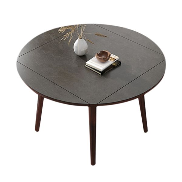 Industrial Style Dining Table Square Sintered Stone Dining Table with Wooden Base