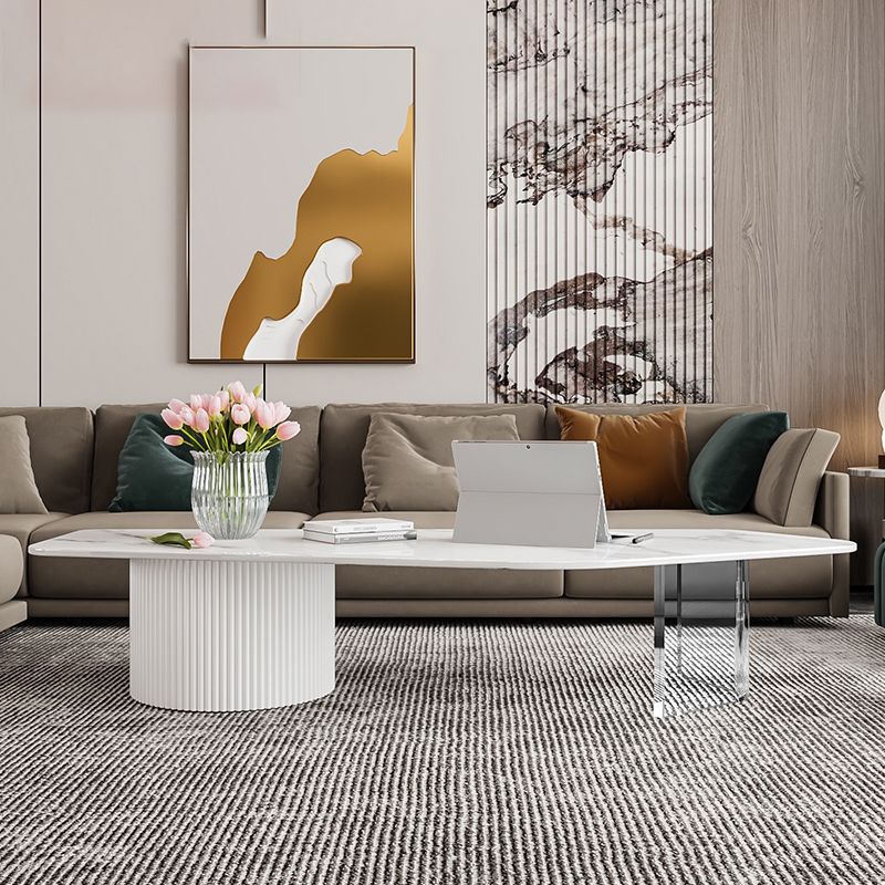 Modern Acrylic Legs Coffee Table Nesting Coffee Table Set for Living Room