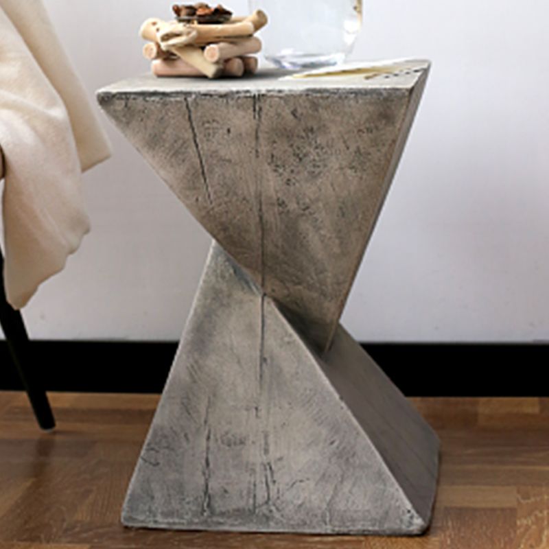 12" Wide Contemporary Corner Table Square Wood Distressed Side Table