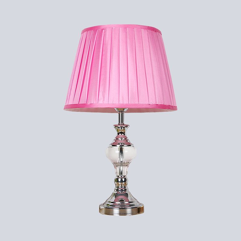 1 Kopf gefaltes Kristall Nachttisch Lampe Modernes Stoff Lesebuch Licht in Rose Red