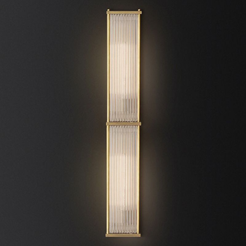 Modern Luxury Wall Lamp Rectangular Metal Wall Light with Crystal Shade