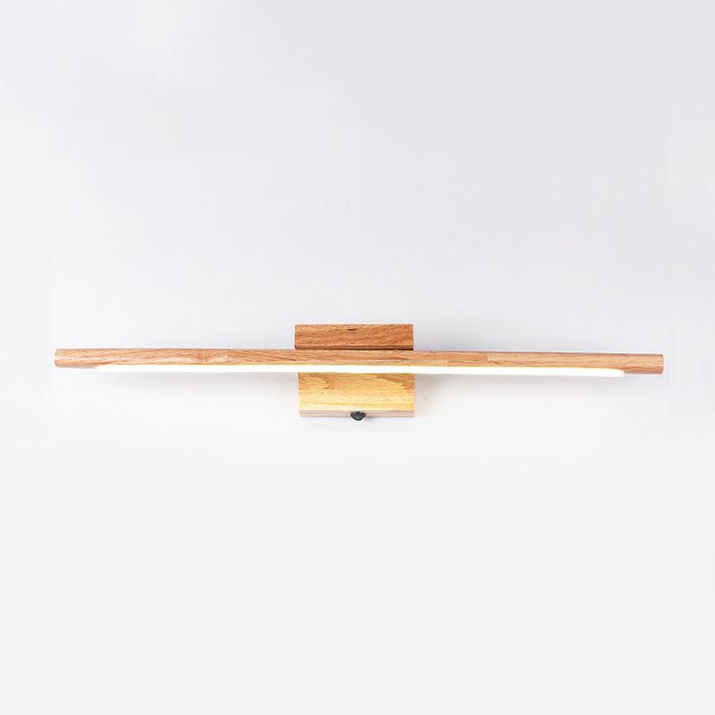Vanité de salle de bain en forme de bâton LED Vanité Wood Aménagement d'éclairage mural nordique en beige