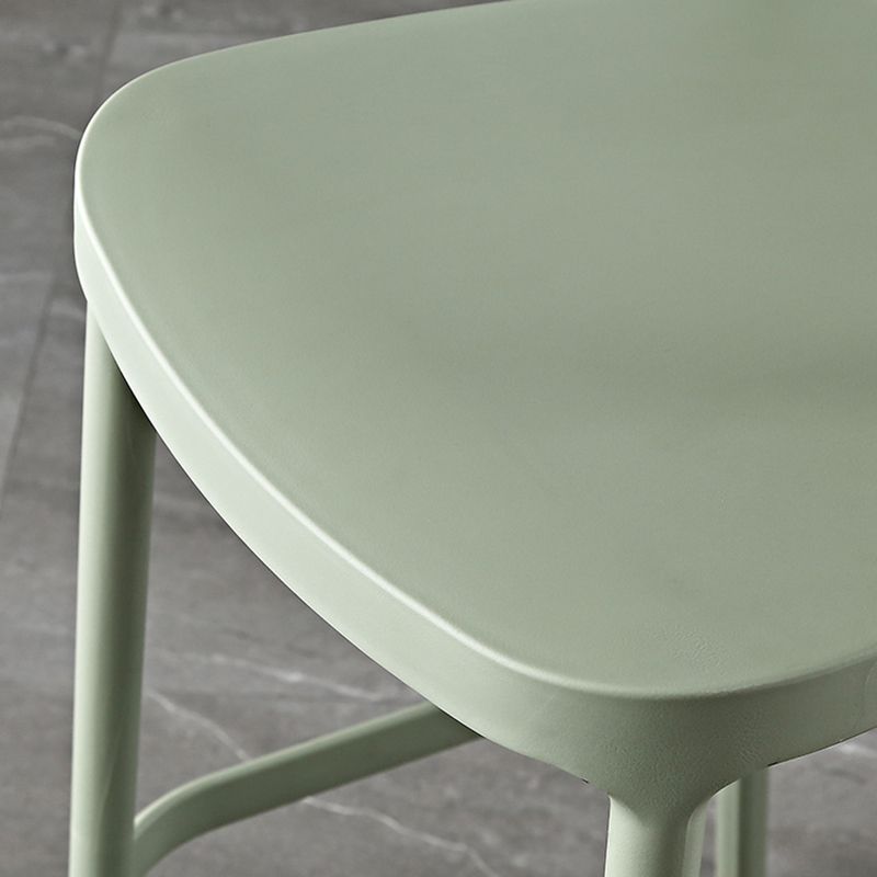 Scandinavian Home Low Back Stool Matte Finish Plastic Barstool